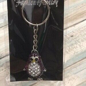 Black Jeweled Penguin Keychain